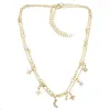 Chains Fashion Fairy Moon Star Crystal Double Layer Necklace For Women Party Dance Travel Valentine's Day Jewelry Accessories