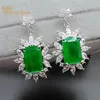 Dangle & Chandelier Wong Rain Vintage 925 Sterling Silver Created Moissanite Emerald Gemstone Birthstone Drop Earrings Fine Jewelr277N