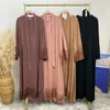 ملابس عرقية رمضان أبايا نساء من الدانتيل المسلمين مربوطة الجالابيا الرداء العربي دبي كافتان الإسلامي الفستان Musulman Femme Caftan Vestidos