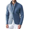 Herrjackor ankomster 2023 Autumn Winter Uncle Coat Personlighet Fashion Jacket Skjorta Pocket Solid Color