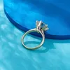 Trouwringen GRA 5.0ct Verlovingsring Vrouwen 14K Wit Vergulde Lab Diamanten Ring Sterling Zilveren Trouwringen Fijne Sieraden 231208