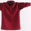 Polos Hommes Grande Taille 7 Couleurs Hommes Polo À Manches Longues Automne Hiver Hommes Gros Mode Casual Lâche Coton Tops Solide Couleur Polo Chemise 231211