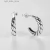 Stud Authentic 925 Sterling Silver Small Twist Braid Rope Line Studörhängen för kvinnor Kvinnliga Daily Party Elegant smycken New YQ231211