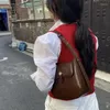 Sacs à bandoulière coréen Moda pour femmes, sac sous les bras en cuir véritable, sacs à main avec boucle dorée