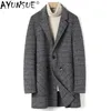 Mélanges de laine pour hommes Manteau de laine d'hiver Doublure en duvet moyennement épaisse pour hommes Veste en laine double face pour hommes Costume d'affaires Blazer pour hommes Veste sans cachemire 231211