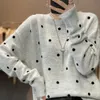 Women's Sweaters Korean Women's Knitted Embroidered Round Neck Pullover Women's Black Embroidered Embellished Pullover Autumn And Winter Jumper 231211