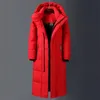 Men's Down Parkas Coed Winter Cold resistant Down Jacket -30 High Quality Men's Women X-Long Winter Warm Fashion Brand Red Parkas S-5XL 231208