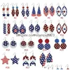 Autres fournitures de fête festives Drapeaux des États-Unis Boucles d'oreilles Boucles d'oreilles Boucles d'oreilles Décoration de fête Pendentifs en gros Drop Livraison Home Garden Fe Dhkm5