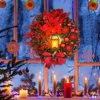 Ghirlanda di decorazioni natalizie con lampada a olio a LED artificiale appesa a Natale per la decorazione della parete della porta d'ingresso della finestra 2023 vaiduryd