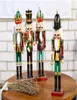 30 cm Notenkraker Marionet Soldaten Houten Beeldje Kerst Desktop decoratie venster showcase Home Decor Ornamenten Kerstcadeau S3803931