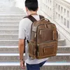 Deri sırt çantası çılgın at deri açık eğlence seyahat sırt çantası çok işlevli deri bilgisayar sırt çantası erkek