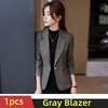 Women's Suits 2023 Autumn Winter Elegant Women Jacke Black Gray Long Sleeve Slim Clothing Female Office Ladies Business Work Formal Blazer