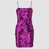 Casual Dresses Sexy Women Sequin Dress Spaghetti Strap Glitter Homecoming Party Evening Bodycon Mini Robe Femmes