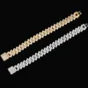 New Color 20mm Cuban Link Chains Bracelets Fashion Hiphop Jewelry 2 Row Rhinestones Iced Out Bracelets For Men 9inch Designer Brac2769