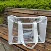 New Storage Baskets High Capacity Makeup Tote Bags Summer Casual Transparent Handbags New Fashion Beach Women Shoulder Simple Style Shopping Bags