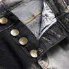 Herenbroeken Heren Patchwork Jeans Trendy Button Fly Letters Print Stretch Denim Broek Tie Dye Spliced Slanke Rechte Broek J231208