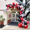 167pcs / set rouge noir blanc latex ballon guirlande arc kit 18 pouces chrome métal argent ballon de mariage fête d'anniversaire décor Suppl G0229V