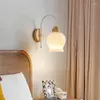 Wandlamp Moderne Japanse Stijl Slaapkamer Nachtkastje Creatieve Originele Houten Studie Gang Achtergrond Decoratief Licht