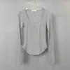 Kvinnors T-skjortor Sydkorea Dongdaemun Lågskuren stor sexig midja-tätt kvadrat krage mager bantning långärmad t-shirt topp för kvinnor