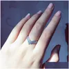 Rings Princess Ring Teardrop Set Top Fashion Sterling Sier Women Jewelry CZ Diamond With Original Box Drop Delivery DHG75