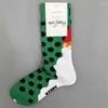 Women Socks Happy Christmas Stocks Women's Mid-tube Stockings Pure Cotton Gift Size 36-40