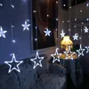 4M LED Weihnachtsbeleuchtung fünfzackiger Stern Vorhang Licht Stern Hochzeit Geburtstag Licht Innen Warmweiß Girlande Party Decor311d