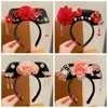 Accessoires pour cheveux, couvre-chef de Style chinois à fleurs, nœud à pompon, Clip Hanfu, coiffure Antique de l'année