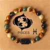 Link pulseiras delicado zodíaco para mulheres homens elástico cabo frisado pulseira 12 constelações aniversário jóias presente