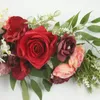 Dekorativa blommor bröllop båge konstgjord rosvägg arrangemang levererar pion falska blommor rad dekor tillbehör