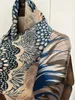 Sciarpe 2023 Sciarpa di seta con doppia stampa blu 90 cm Scialle quadrato in twill avvolgente per donna Lady Hijab