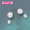 Stud Real S925 Sterling Argent Luxuriou Super Big 11-12mm Naturel Perle Mode Double Boucles d'oreilles pour Women317r