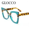 Sunglasses Fashion Oversized Square Butterfly Cat Eye Reading Glasses Women Anti Blue Light Clear Eyeglasses Acetate Frame