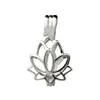 Pendentif fleur de Lotus, petits médaillons en argent Sterling 925, cadeau d'amour, Cage de perles de souhait, 5 pièces282o