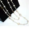 Длинное ожерелье с искусственным жемчугом для женщин, двухслойное ожерелье с цветком и камелией, коллан лунге Донна, макси ожерелье, подарок на вечеринку