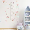 Adesivi murali Grafico di crescita arcobaleno rosa per ragazze Misura altezza Fiore Bambini Righello Decorazione della stanza dei bambini Art 231211