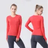 Lu Lu Citroenen Yoga 2.0 Fitness Dames Crop Top met lange mouwen Naadloze Yoga Shirts Workout Sport Tee Vrouwelijke Gymkleding