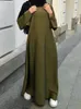 Robes grande taille Selle femme musulmane Abaya avec poches islamique décontracté et Simple Long Caftan marocain dubaï Ramadan noir 231208