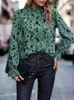 Blouses pour femmes 2024 printemps imprimé chemisier femmes volants chemises lâches femme à manches longues bureau dames XXL