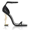 Sandals High-heeled Luxurys Designers Shoe Paris Dress Classics Women 10cm Heels Black Golden Gold Wedding Bottoms