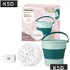 Altro Giardino domestico Nuovo pieghevole portatile Lavaggio Hine Biancheria intima Secchio Calzini Vestiti Mini 10L Rondella Cam Casa Viaggio Dormitorio Drop De Dhpo8