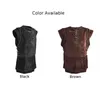 Men's Vests Fashion Gothic Bandage Pirate Renaissance Waistcoat Vintage Medieval Sleeveless Vest Coat Man Clothing