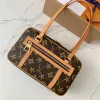 M46321 citare Borsa firmata Borsa di lusso di alta qualità Pochette da viaggio da donna in vera pelle Borsa a tracolla tracolla fiore marrone Borsa tote Borsa a tracolla da donna Pochette