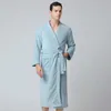 BALDAUREN Hombres Coral Polar Absorbente el Mismo Estilo Camisón Albornoz Pijamas Kimono Bata Otoño Invierno Estilo 240109