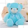 Animaux en peluche en peluche 1/6 lumineux 30/50 / 80 cm Creative Light Up LED Colorf Glowing Teddy Bear Animal Jouet Cadeau de Noël pour enfant Q0 Otl3X