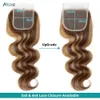 Synthetic Wigs 5x5 Closure With Bundles Highlight Bundles With Closure Transparent P4/27 Ombre Honey Blonde Body Wave Bundles With Closure 231211