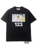 メンズTシャツRRR123高品質のジョイントチャーチクロスプリント半袖Tシャツヘビーサマーラウンドネックピュアコットンストリート