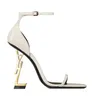 Sandals High-heeled Luxurys Designers Shoe Paris Dress Classics Women 10cm Heels Black Golden Gold Wedding Bottoms