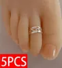 5PCS 925 Silver Foot Ring Fashion Women Elegant Adjustable Antique Toe Ring Foot Beach Jewelry16055393