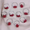 Cluster Rings Natural Stone Ring Red Gemstone Engagement Wedding For DIY Festival Necklace Jewelry Accessories Making Adjustable Gifts