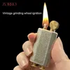 New Retro Ultra-thin Brass with Chain Grinding Wheel Ignition Creative Personalized Corgi Leg Kerosene Lighter Men's Gift